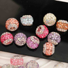 Fiasrel 50pcs Studded with hydrangeas DIY Shamballa Beads