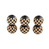 Fiasrel Carved Multi-Color Checkered Wooden Beads