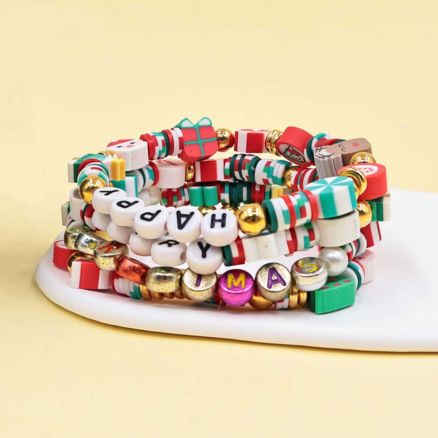 Fiasrel diy soft clay beads for Christmas