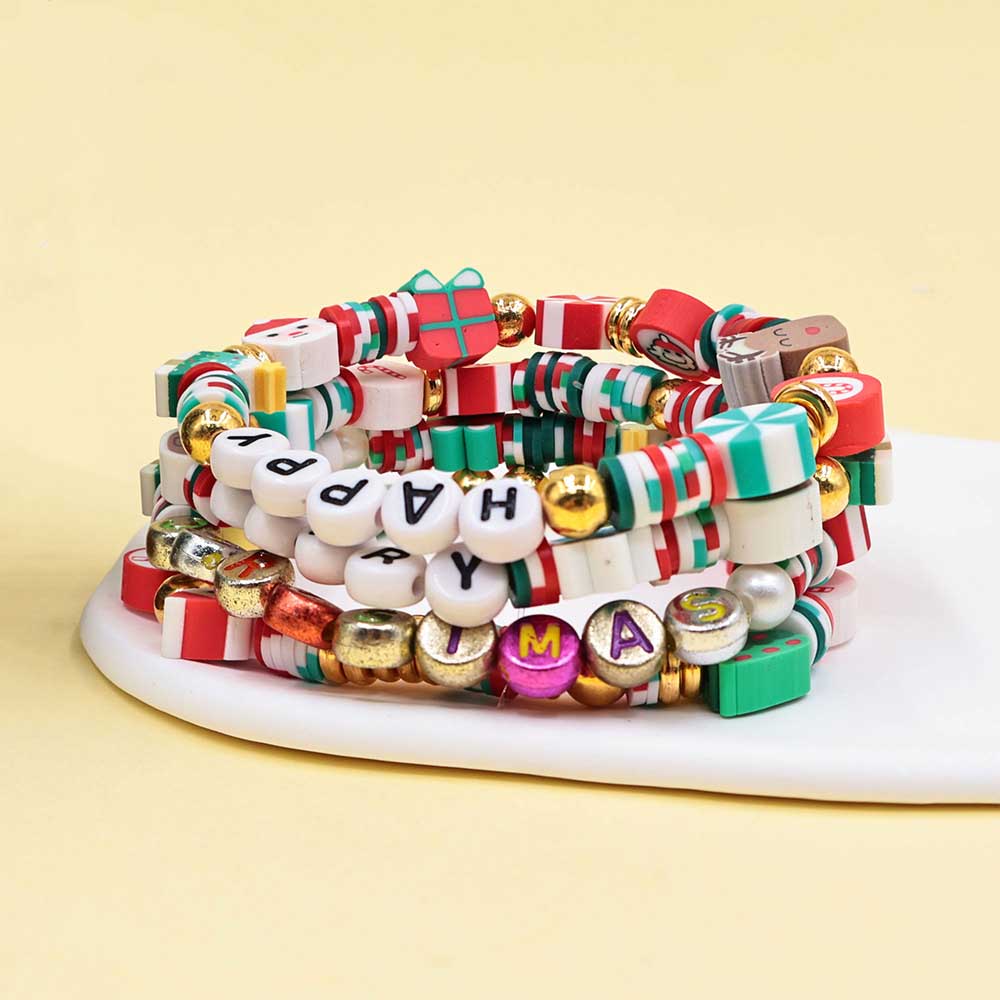 Fiasrel diy soft clay beads for Christmas