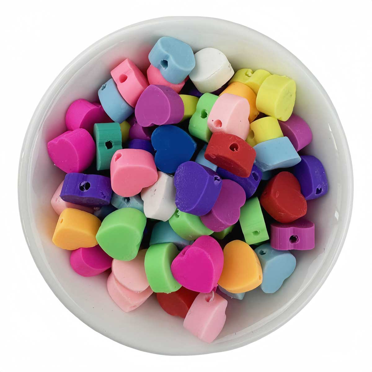 Fiasrel 10mm Mixed-color heart-shaped diy beads