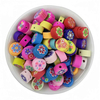 Fiasrel 10mm diy soft clay beads with mixed-color small flowers