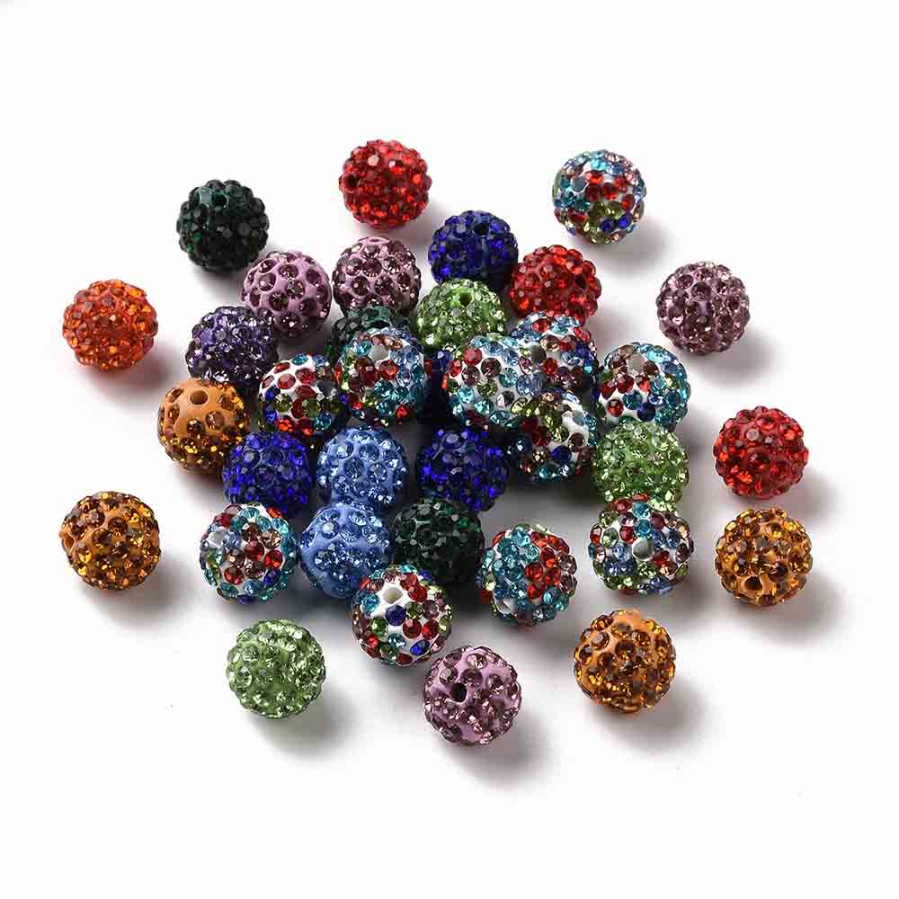 Fiasrel 100pcs Colored clay drill balls DIY Shamballa Beads