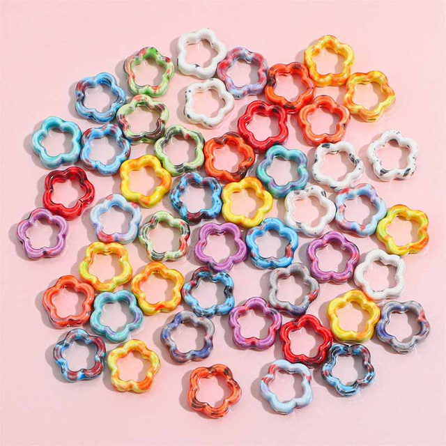 Fiasrel Hollow plum blossom ceramic beads