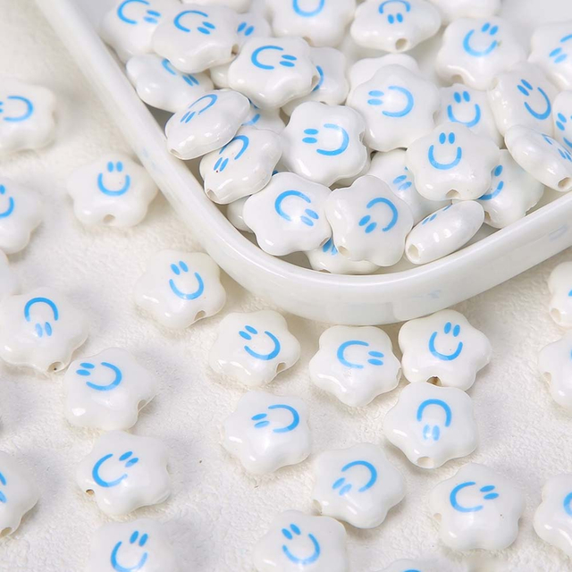 Fiasrel Cute cloud rainbow ceramic beads