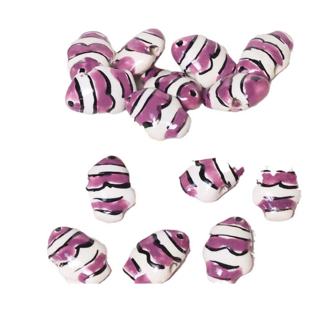 Fiasrel Striped clownfish ceramic beads