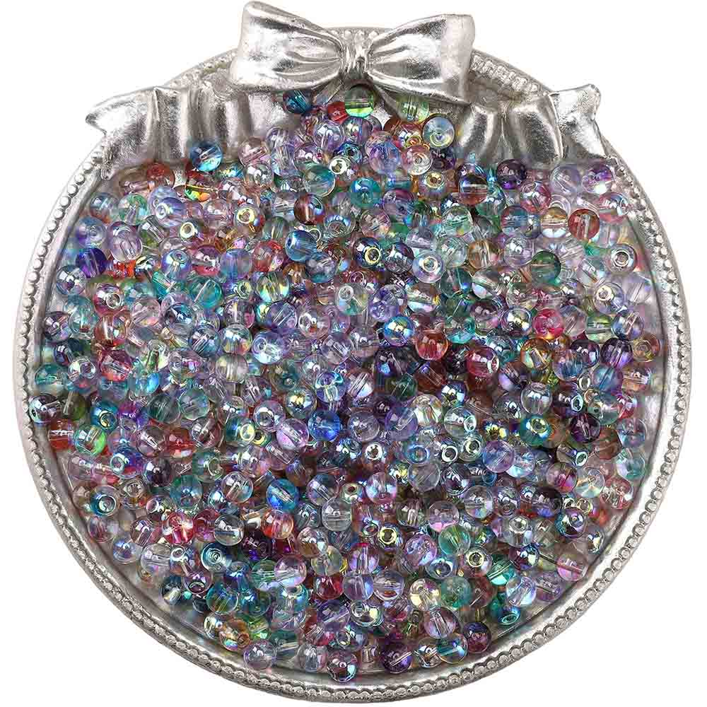 Fiasrel 10g Two-Tone Aurora Glass Round Beads Seed Beads