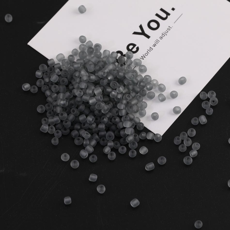 Fiasrel 10g 4mm Frosted Clear Glass Seed Beads for DIY Jewelry Making