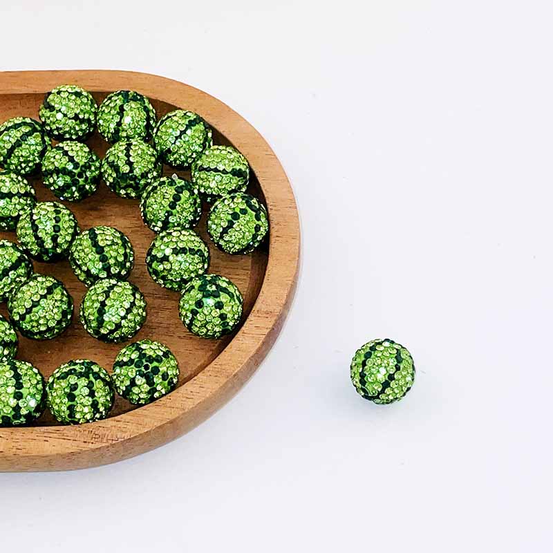 Fiasrel 2pcs Watermelon soft clay drill balls DIY Shamballa Beads