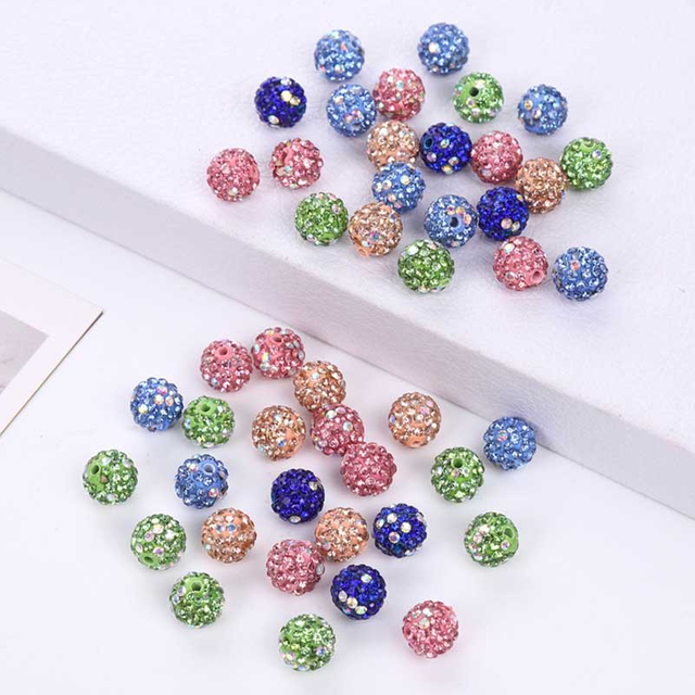 Fiasrel 50pcs Mixed drilling clay DIY Shamballa Beads