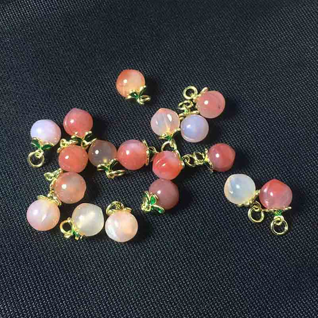 Fiasrel DIY Peach candy agate pendant
