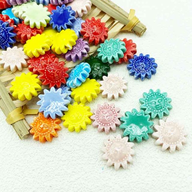 Fiasrel Sunflower ceramic beads