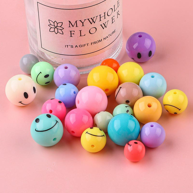 Fiasrel diy round smiley face beads