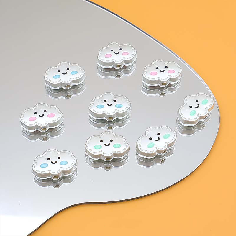 Fiasrel 10pcs Cartoon heart alloy beads