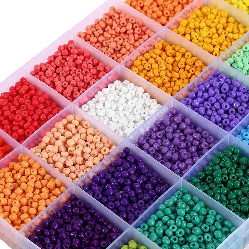 Fiasrel 3/4mm Multicolor Seed Beads for Handmade DIY