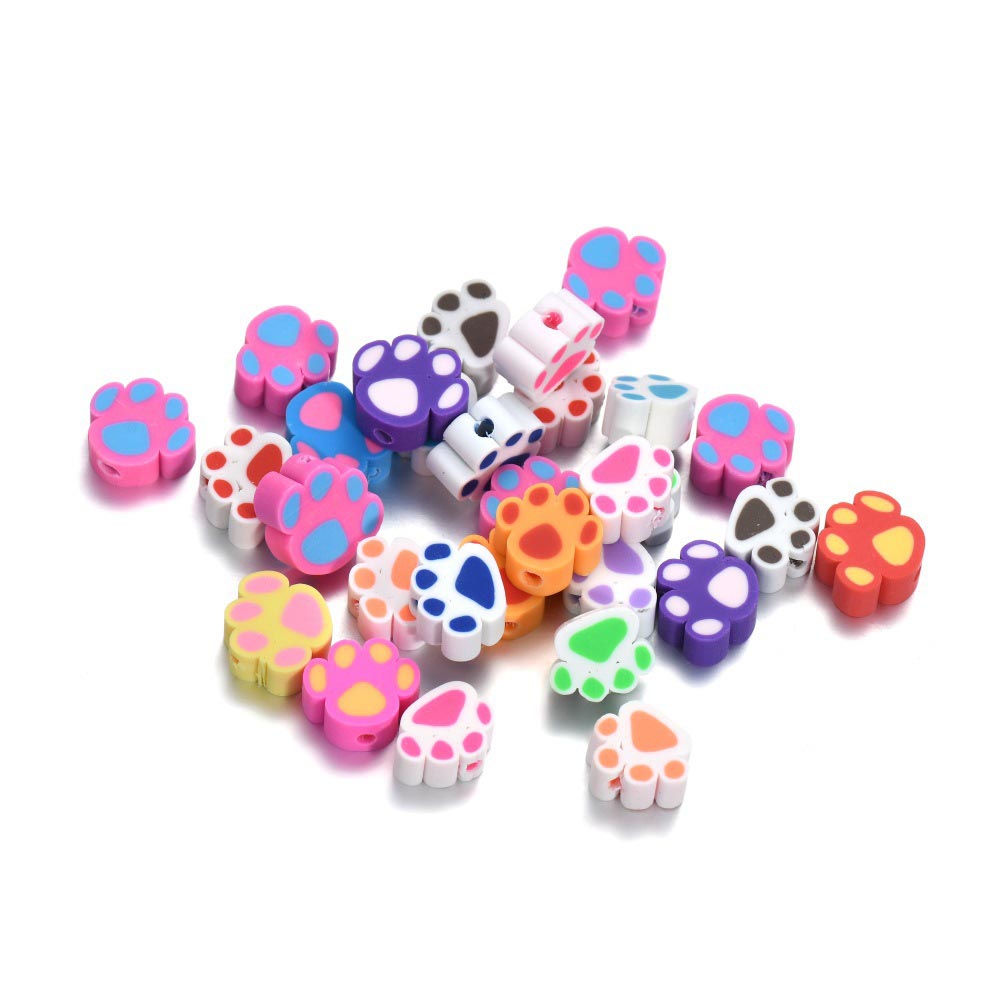 Fiasrel 200pcs Cartoon animal bear claw soft clay beads