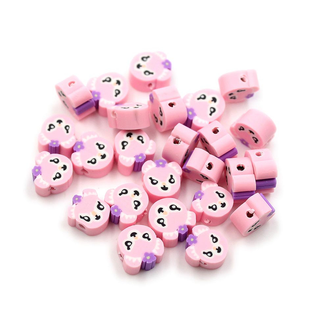 Fiasrel 1000pcs Children's diy kitten soft clay beads