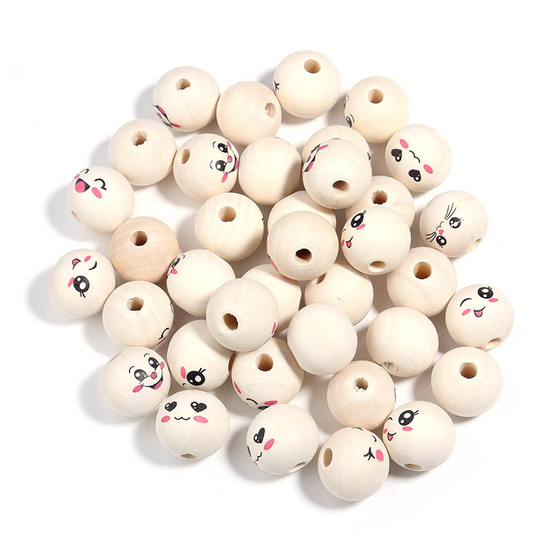 Fiasrel 100pcs 20mm Hemu Smiley face beads