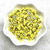 Fiasrel 100pcs 4*7mm Round Acrylic Smile Face Beads
