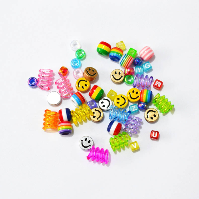 Fiasrel 50pcs Smiley face spring buckle decoration