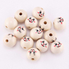 Fiasrel 100pcs 20mm Three-color smiley face wooden beads