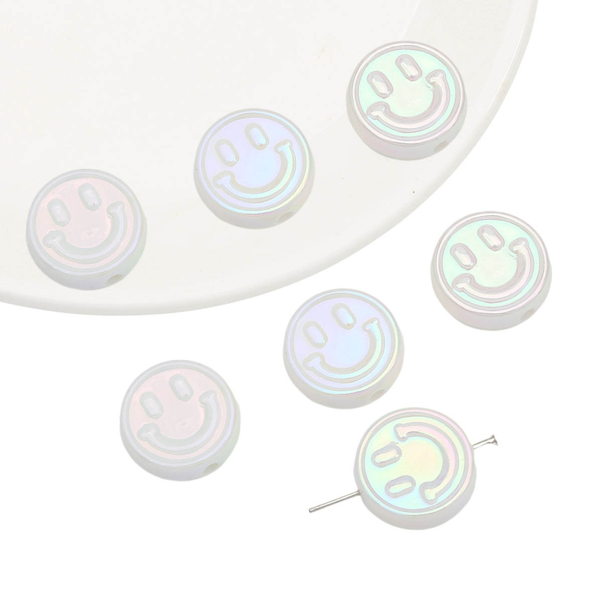 Fiasrel Cute and colorful smiley face beads