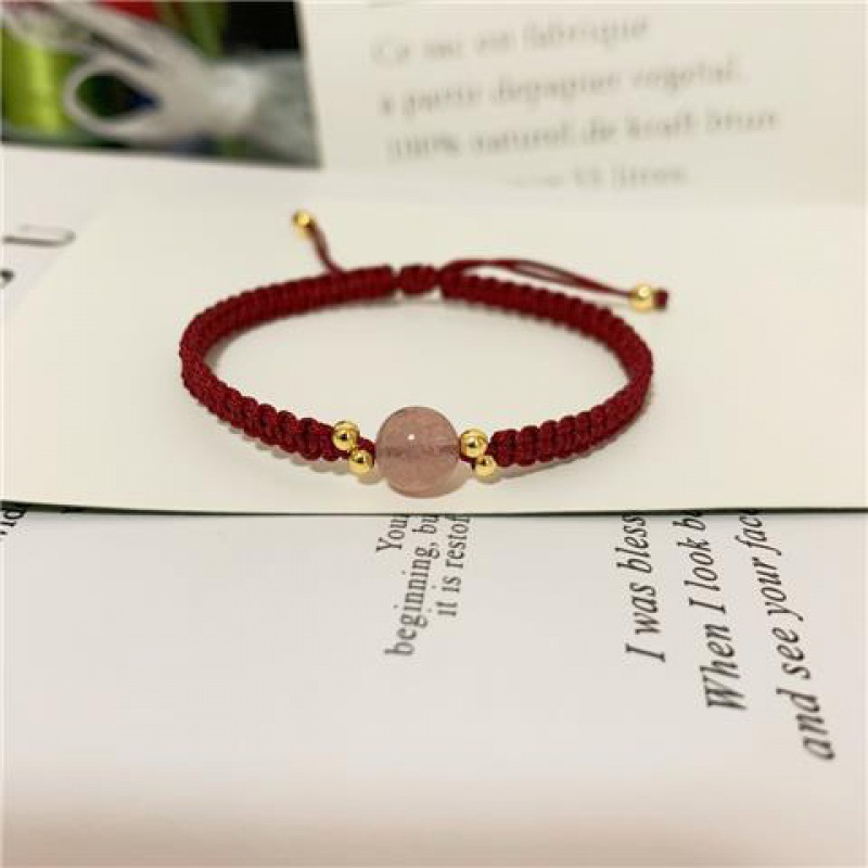 Fiasrel Strawberry crystal agate bracelet