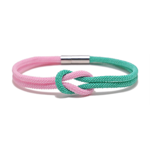 Fiasrel 2pcs Heart-shaped knot colored bracelet