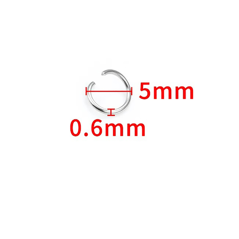 Fiasrel 200pcs 0.6mm Titanium steel open ring connection ring