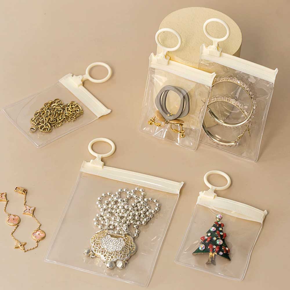 Fiasrel 15pcs Beige pull ring jewelry sealed bag