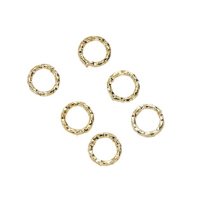 Fiasrel 100pcs 18k gold-plated patterned open ring