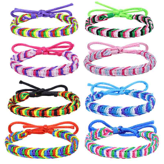 Fiasrel 2pcs Bohemian-style rainbow bracelet