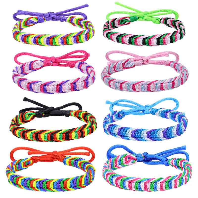 Fiasrel 2pcs Bohemian-style rainbow bracelet
