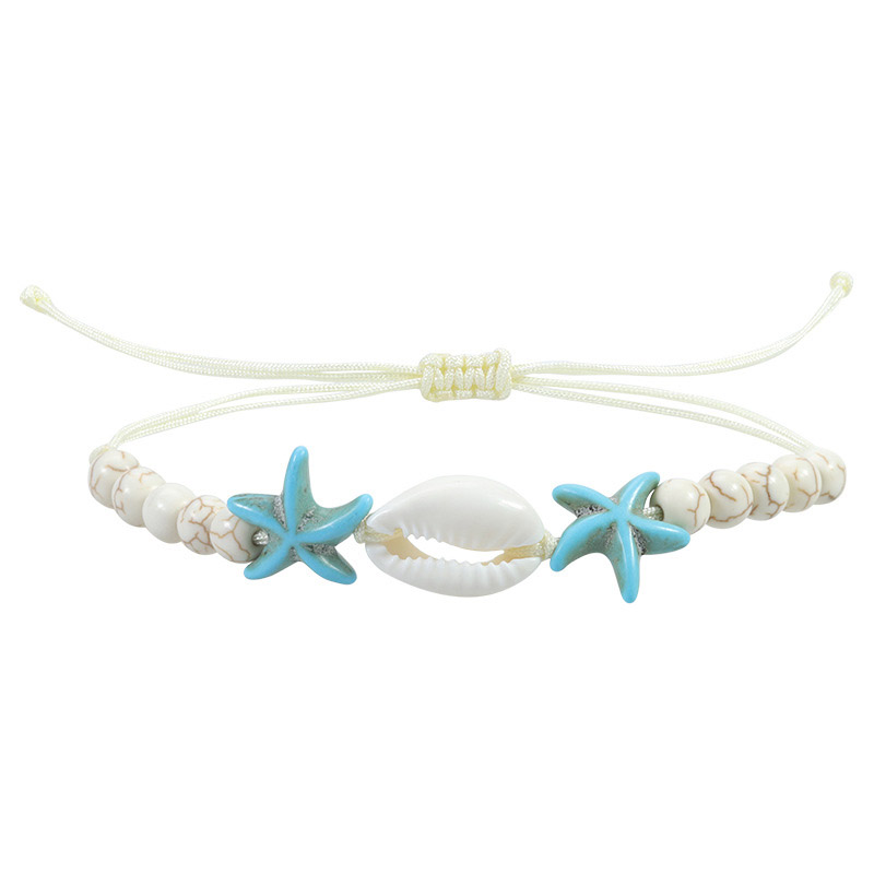 Fiasrel 2pcs Ocean Series Starfish Shell bracelet