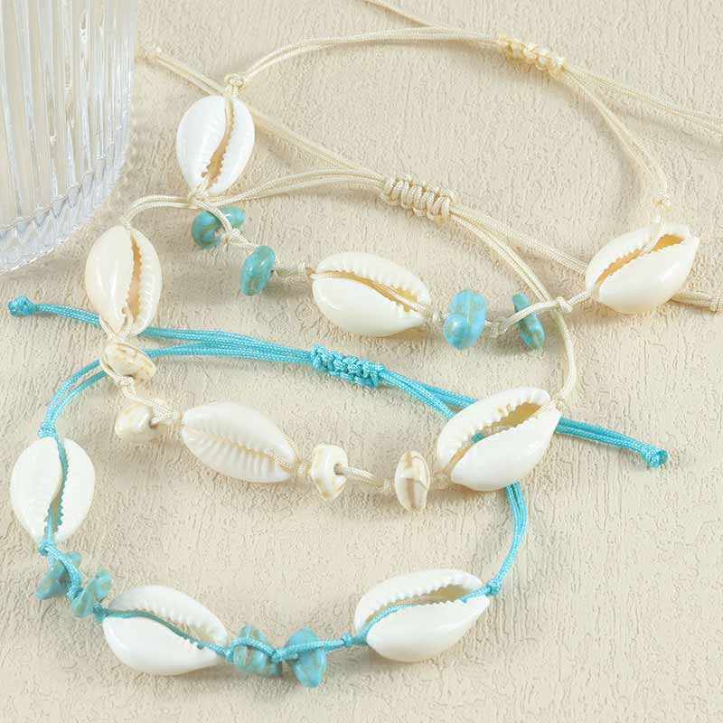 Fiasrel 2pcs Beach and seaside shell bracelet