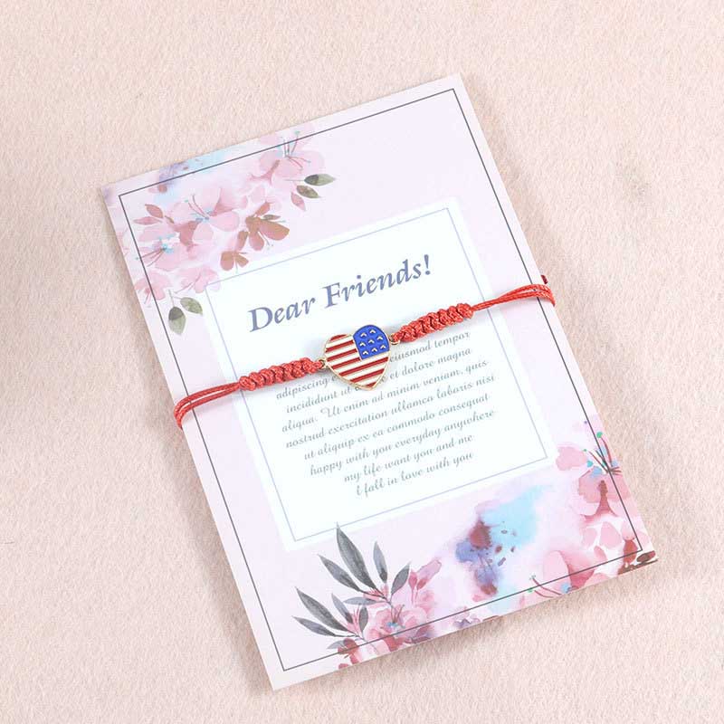 Fiasrel 2pcs Independence Day patriotic wristband