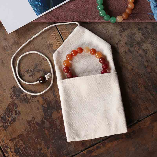 Fiasrel Cotton and linen rope jewelry bag
