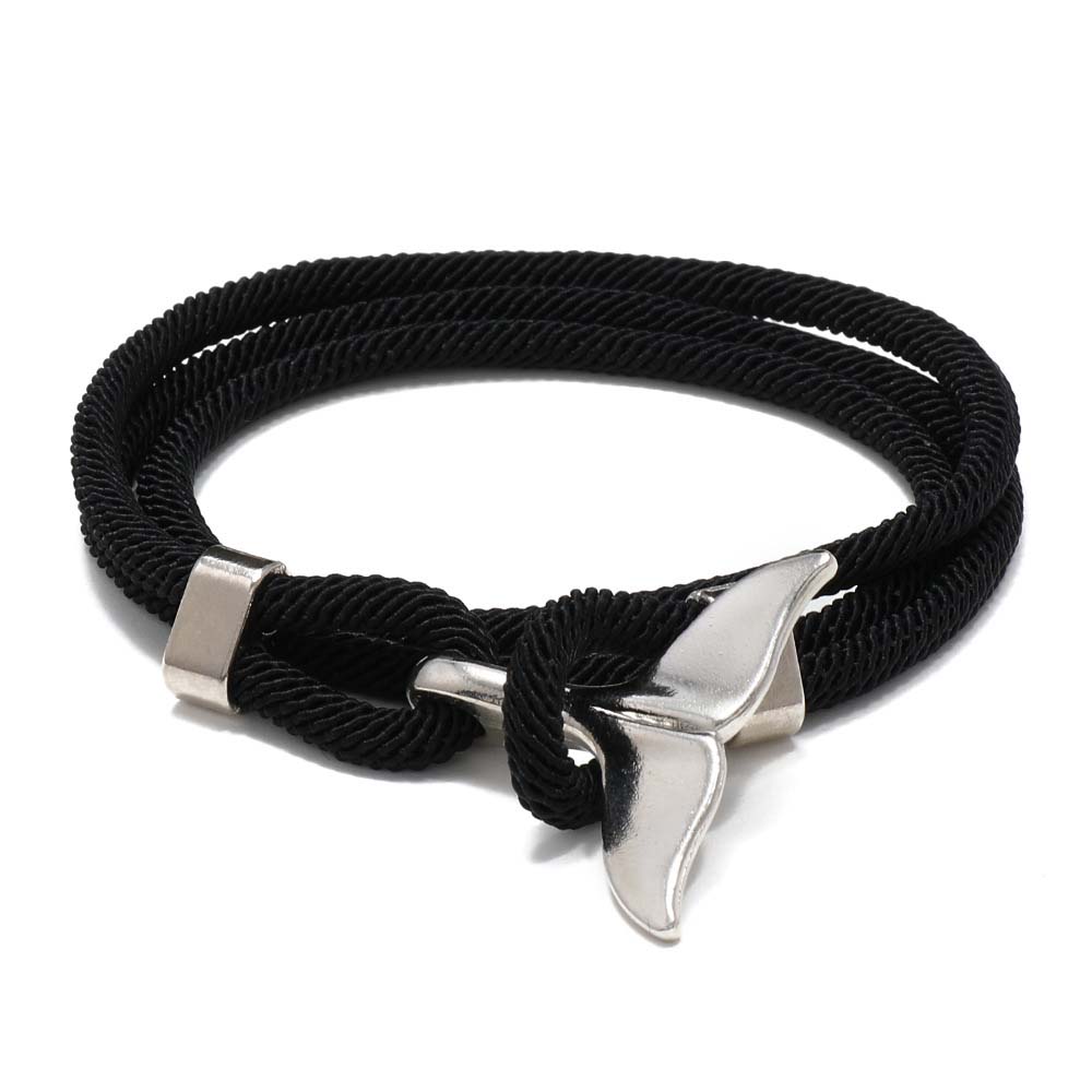 Fiasrel 14-color Men Women Jewelry Milan Rope Ocean Whale Tail Braided Bohemian Bracelet
