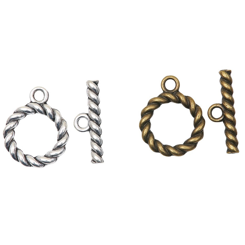 Fiasrel 10pcs Twisted Toggle Bar Clasps for Necklace Bracelet Jewelry Making Findings Accessories