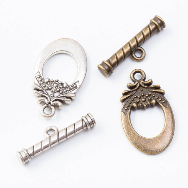 Fiasrel 10pcs DIY Accessories Vintage Zinc Alloy Bracelet Necklace OT Toggle Clasps
