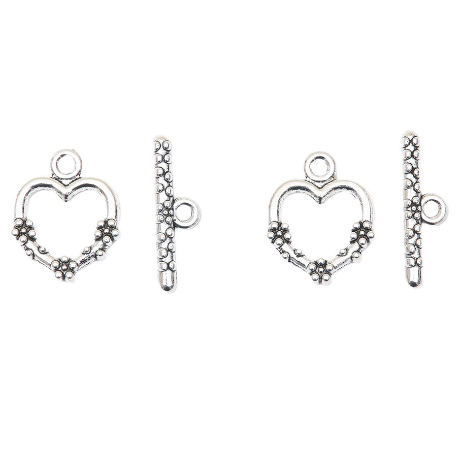 Fiasrel 10pcs Beautiful Fashion Alloy Heart Shape OT Clasp for Jewelry Making Accessories