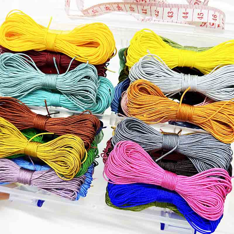 Fiasrel No.72 0.8mm Jade Thread Kit: 52pcs 0.8mm Nylon Jade Thread Braided Rope String for Jewelry Making DIY Craft