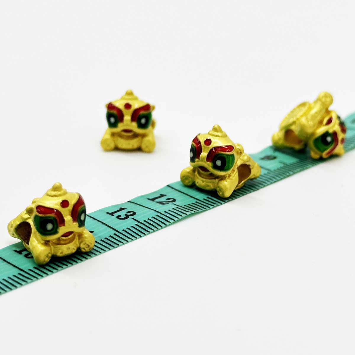 Fiasrel 2pcs Chinese Style Lion Shape Loose Beads for Jewelry Necklace Bracelet Making