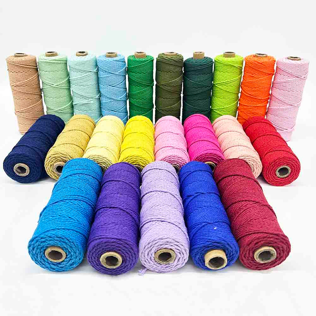 Fiasrel Twist rope 2mm 110Yards Cotton Craft Rope Polyester Macrame Cord