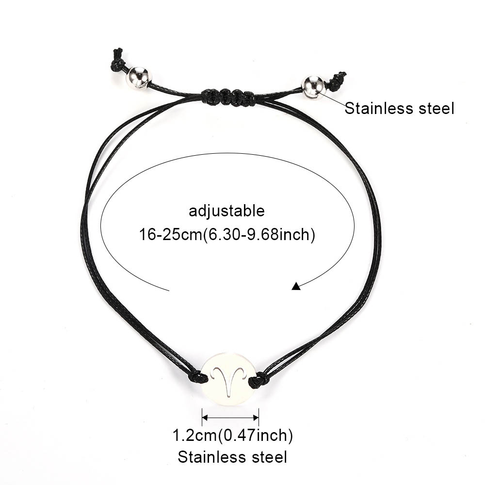 Fiasrel 12 Zodiac Signs Stainless Steel Cancer Leo Sagittarius Charm Bracelets for Women Men Birthday Gift