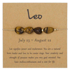 Fiasrel Jewelry Handmade Braided Adjustable Zodiac Charm Bracelet 12 Zodiac Sign Stone Beaded Bracelet