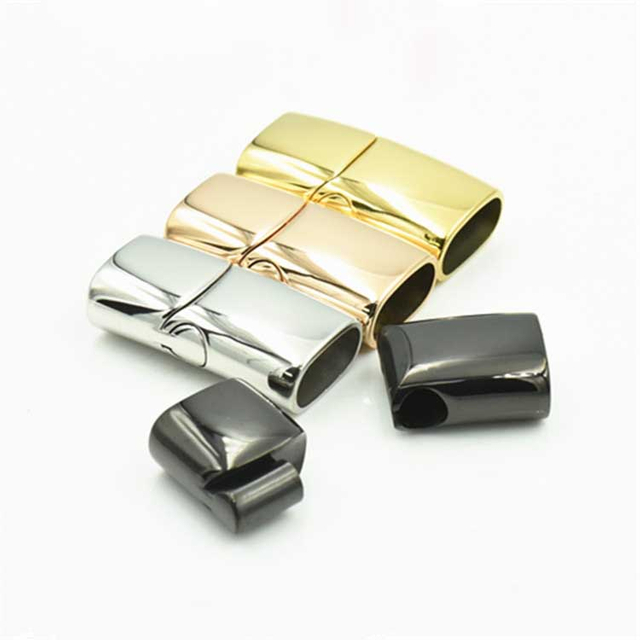 Fiasrel 5pcs Jewelry Bracelet Magnetic Gold Clasp Leather Bracelet Clasp Stainless Steel Magnetic Clasps for Jewelry Making