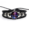 Fiasrel 12 Zodiac Signs Glow In Dark Charm Bracelet Men's and Women's Fashion Multi-layer Luminous Woven Leather Couple Bracelets