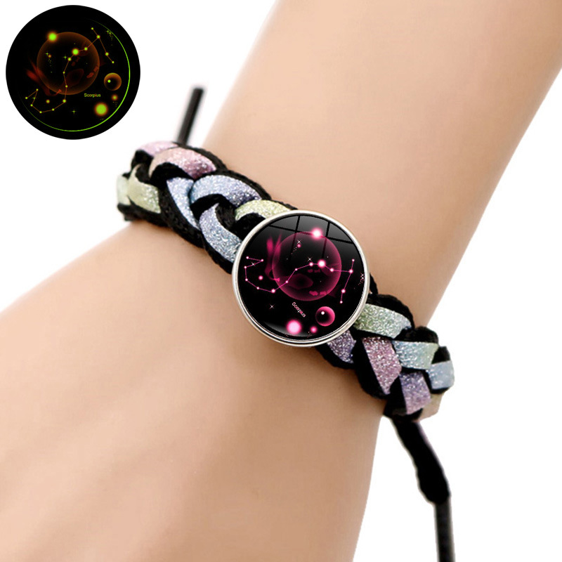 Fiasrel 12 Zodiac Signs Braided Bracelets for Couple