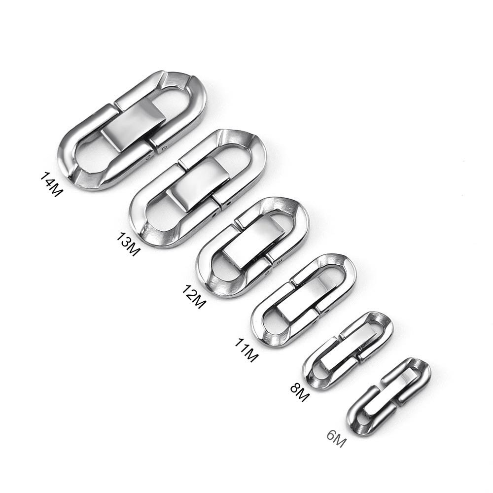 Fiasrel 5pcs Jewelry DIY Accessories 304 Stainless Steel Polished Necklace Buckle Ornaments Jewelry Bracelet U-shaped Cuban Buckle